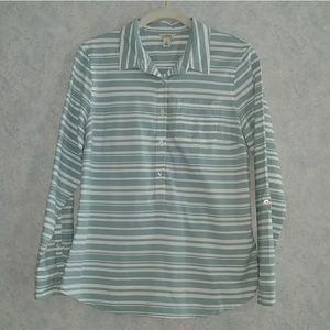 L.L. Bean Cotton Convertible Sleeve Popover Shirt
